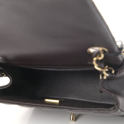 Chanel Lambskin Quilted Mini Square Flap Dark Brown 4 of 4