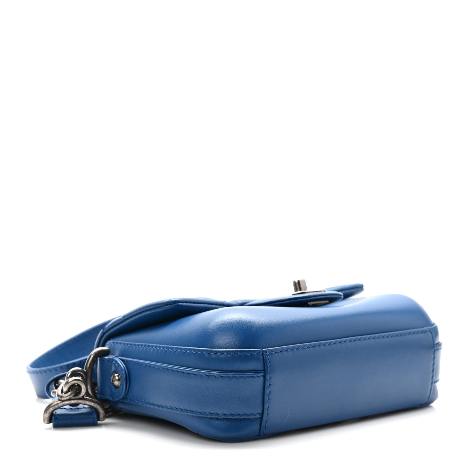 Chanel Calfskin Quilted Small Rock My Shoulder Flap Blue 3 of 9