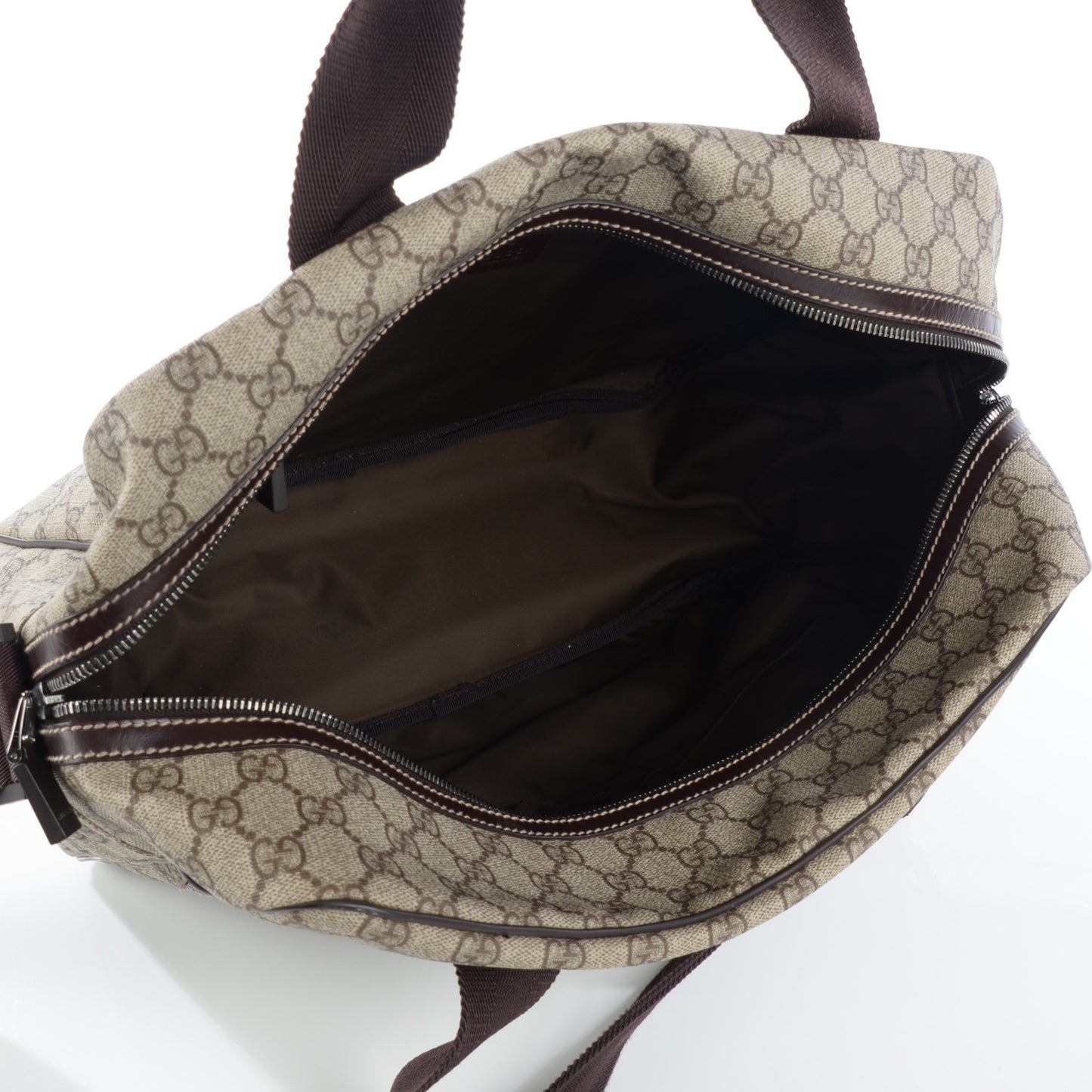GG Plus Monogram Interlocking G Briefcase Brown