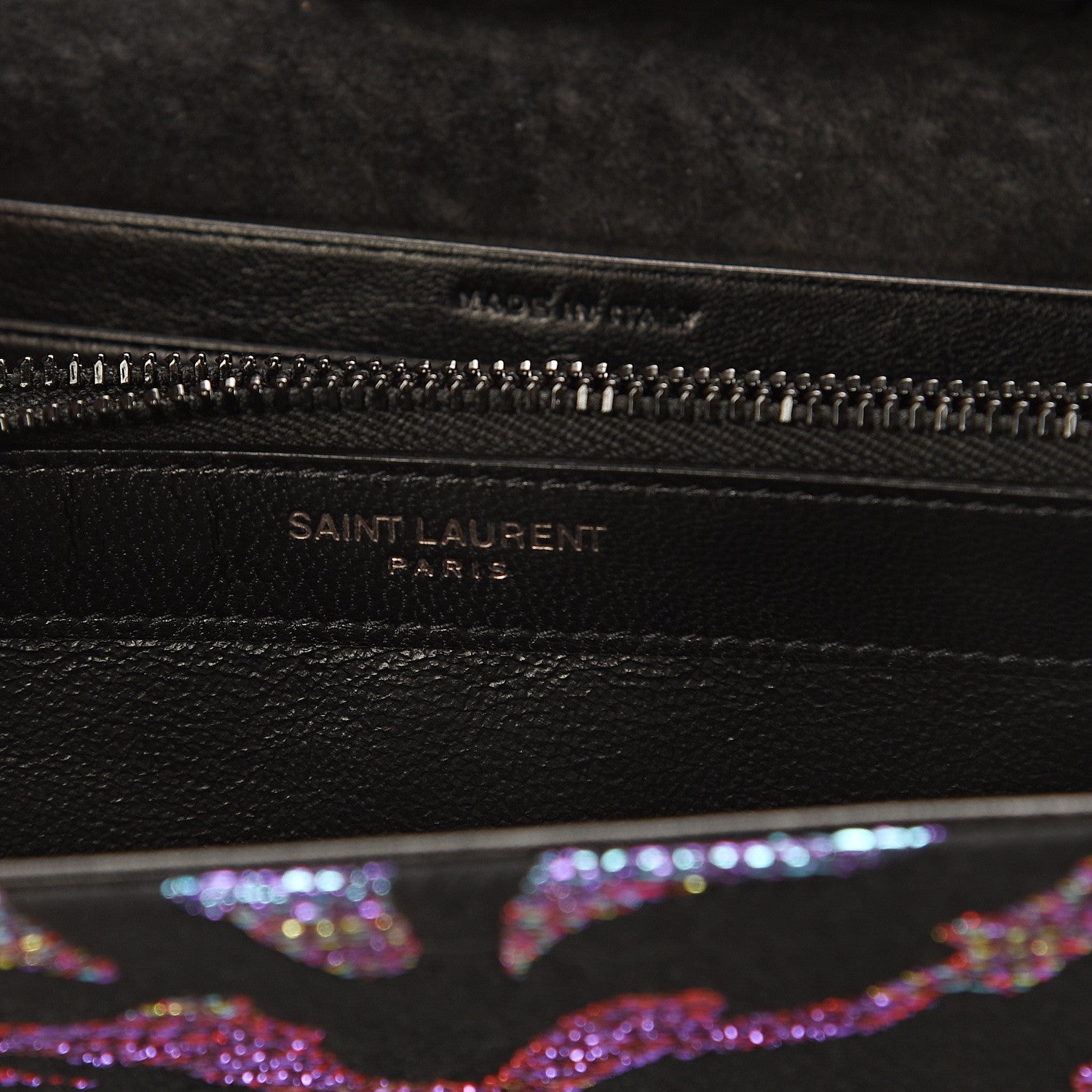 Saint Laurent Tiger Burnout Monogram Chain Wallet Multicolor 6 of 9