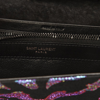 Saint Laurent Tiger Burnout Monogram Chain Wallet Multicolor 6 of 9