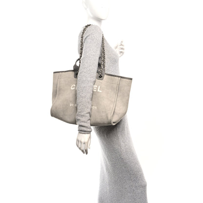 Chanel Canvas Large Deauville Tote Grey 2 of 10
