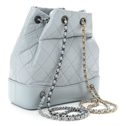 Chanel Aged Calfskin Quilted Small Gabrielle Backpack Light Blue 3 of 10