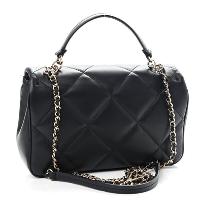 Chanel Lambskin Quilted Small Easy Carry Flap Navy 3 of 9