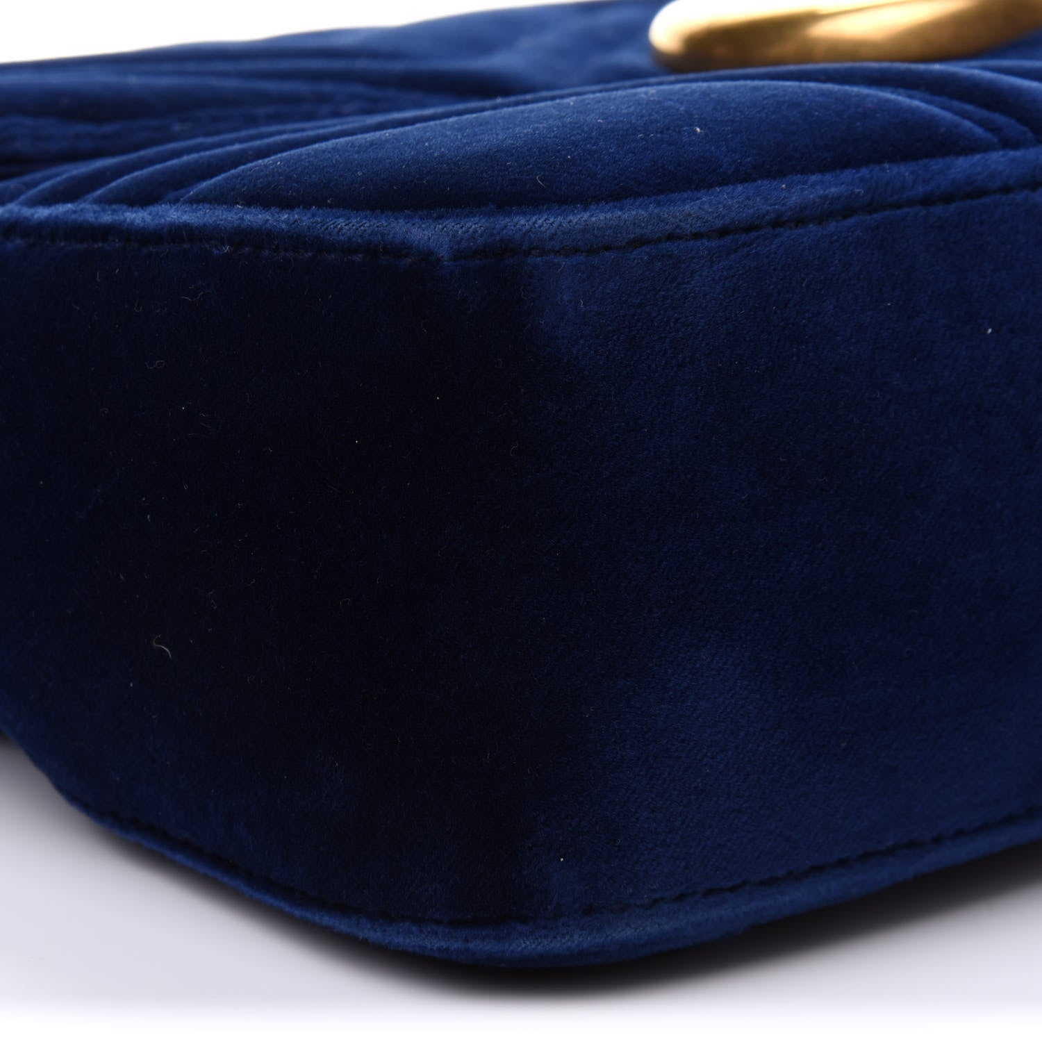 Gucci Velvet Matelasse Medium GG Marmont Shoulder Bag Cobalt Blue 10 of 11