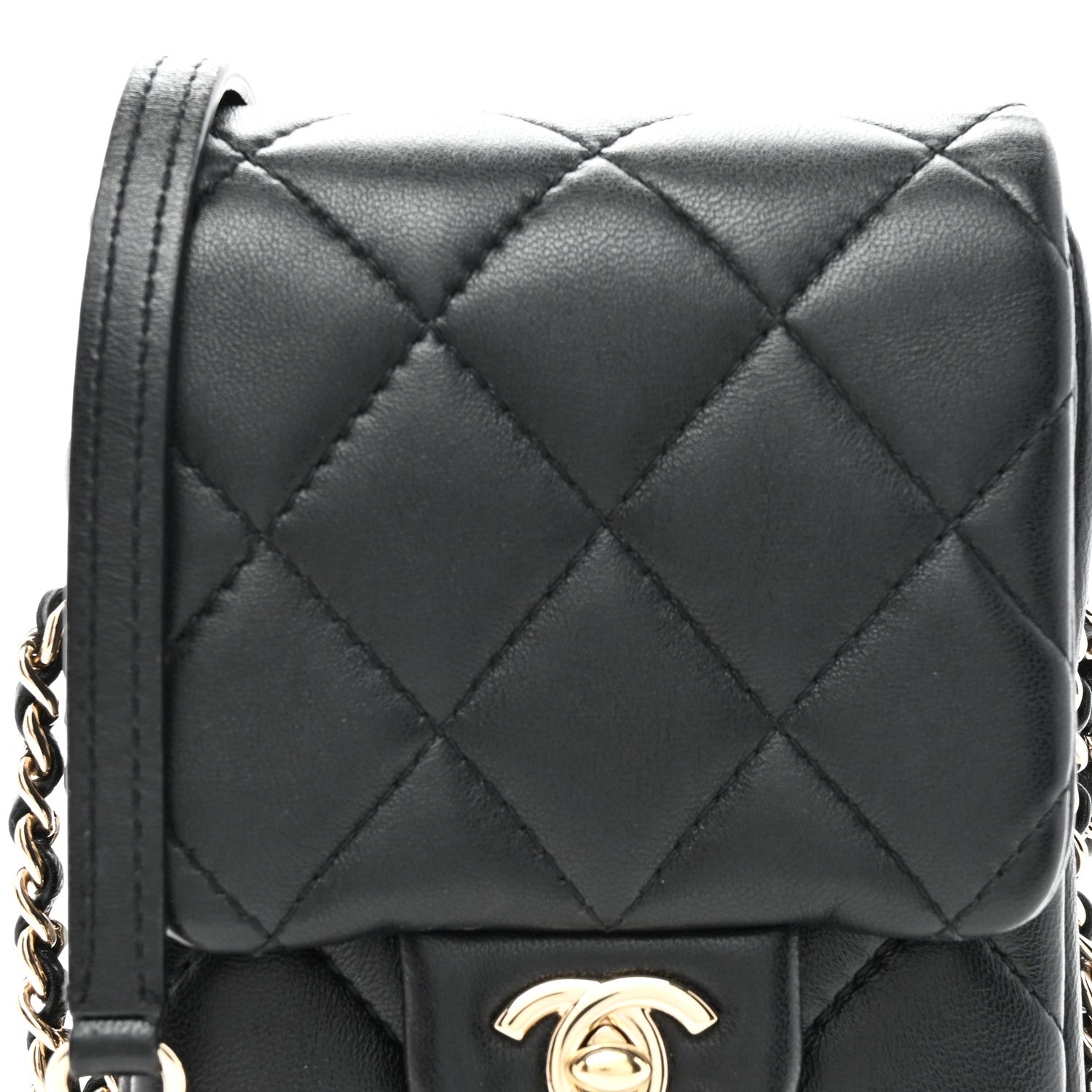 Chanel Lambskin Quilted My Precious Phone Case Flap Bag Black 8 of 12