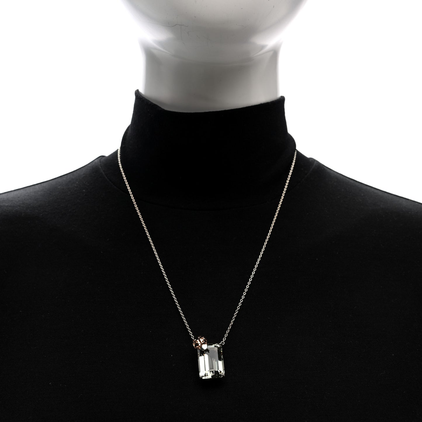 Sterling Silver 18K Rose Gold Prasiolite Return to Tiffany Love Bugs Ladybug Necklace