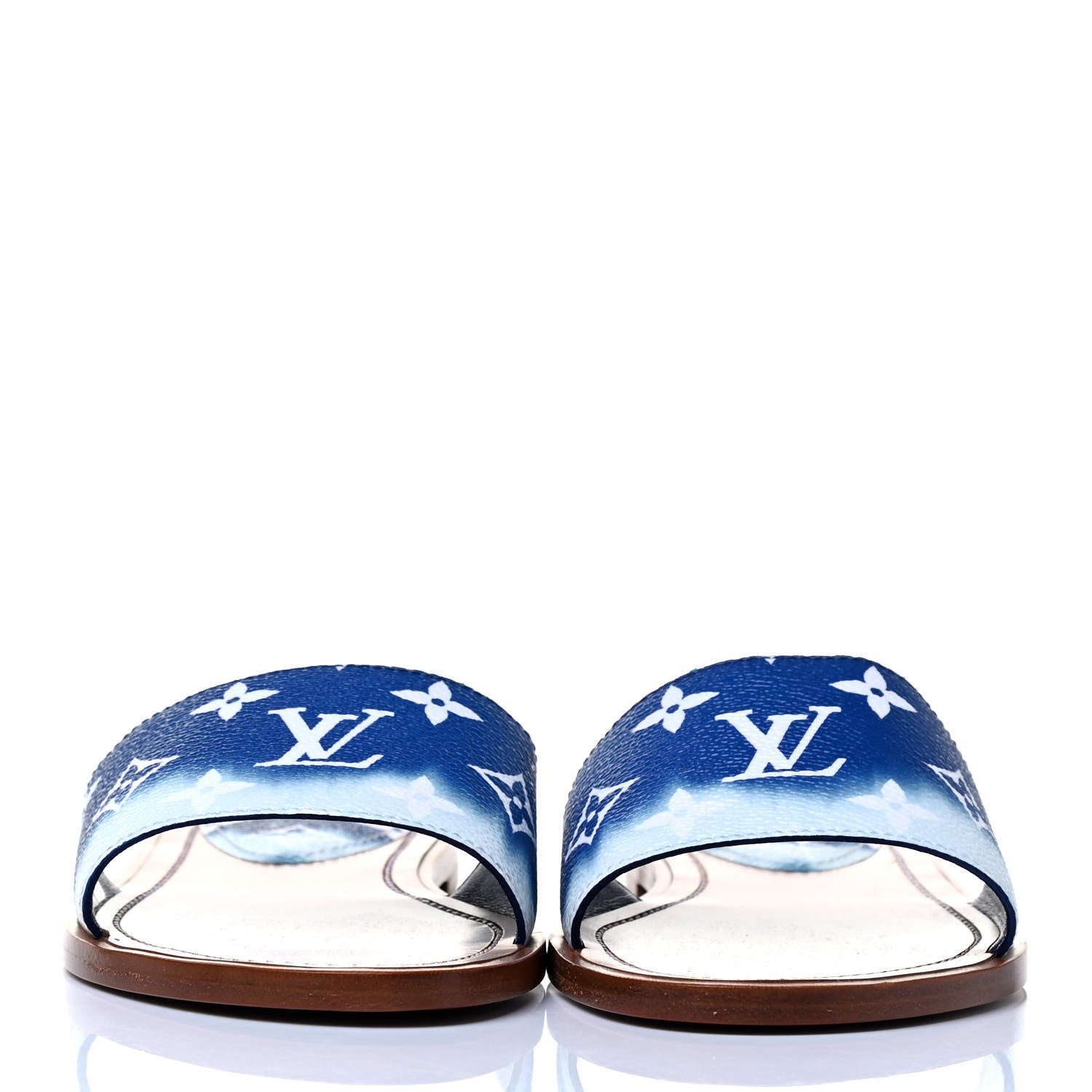 Louis Vuitton Monogram Escale Lock It Flat Mule 38 Blue 3 of 8