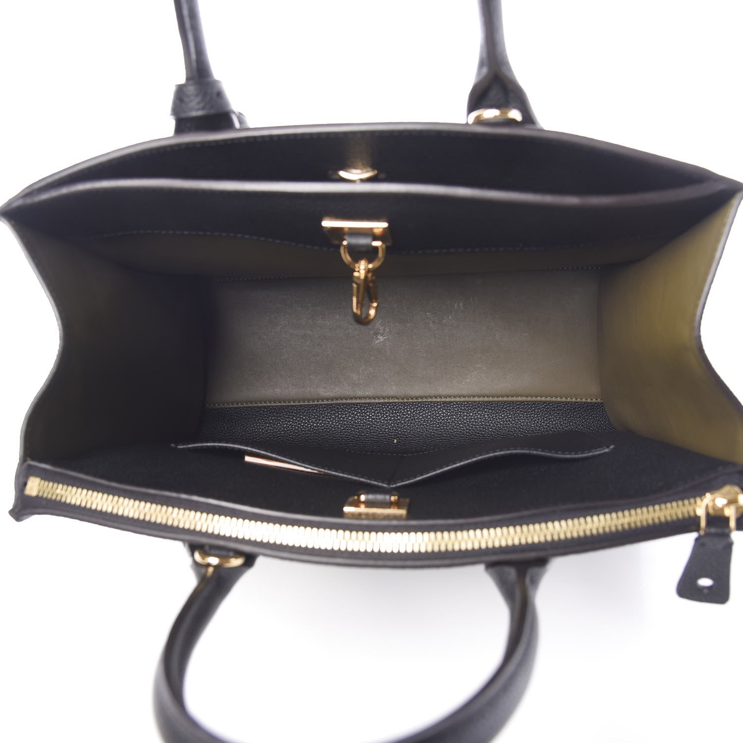 Louis Vuitton Calfskin City Steamer MM Kaki Black 4 of 8