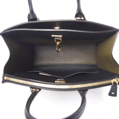 Louis Vuitton Calfskin City Steamer MM Kaki Black 4 of 8
