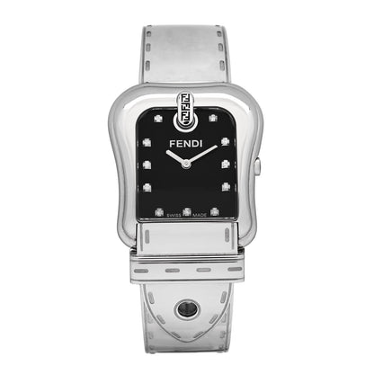 Fendi Stainless Steel Diamond 33mm Buckle Quartz Watch Black 1 of 5