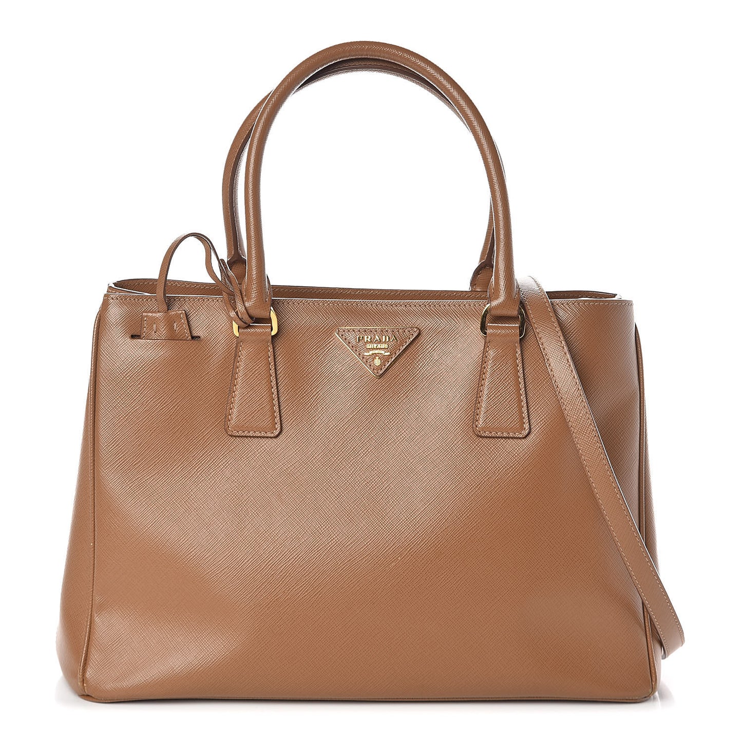 Saffiano Lux Medium Tote Caramel