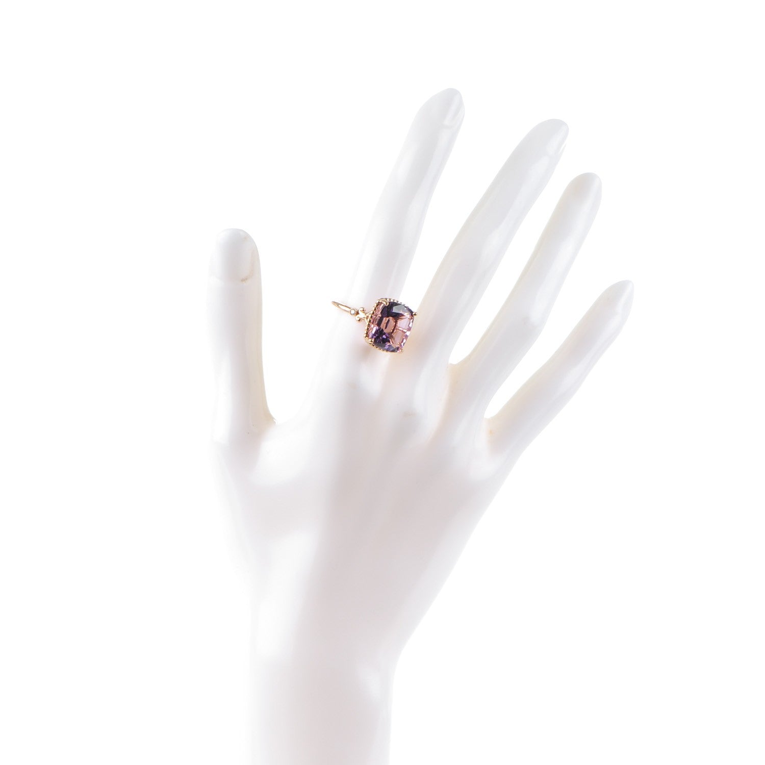 Tiffany 18K Rose Gold Amethyst Diamond Sparklers Cocktail Ring 52 6 2 of 5