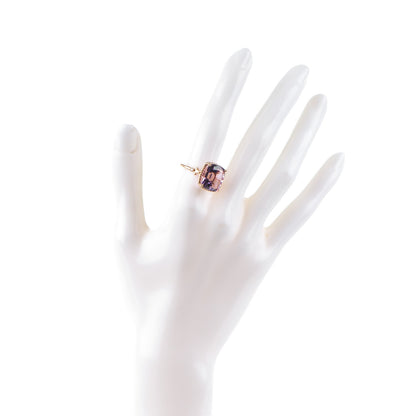 Tiffany 18K Rose Gold Amethyst Diamond Sparklers Cocktail Ring 52 6 2 of 5