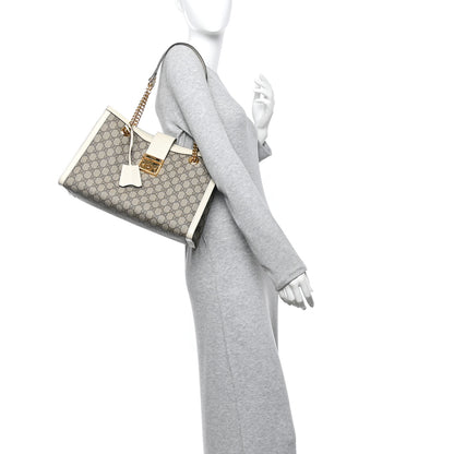 Gucci GG Supreme Monogram Medium Padlock Tote White 2 of 10