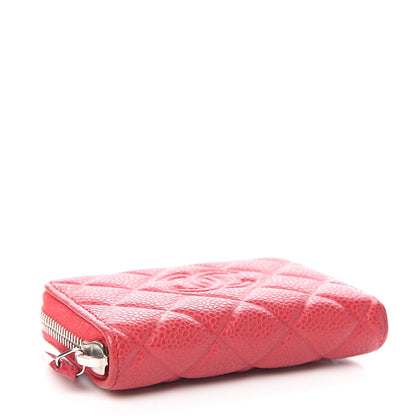 Chanel Caviar Quilted Diamond CC Zip Coin Purse Dark Pink 3 of 7