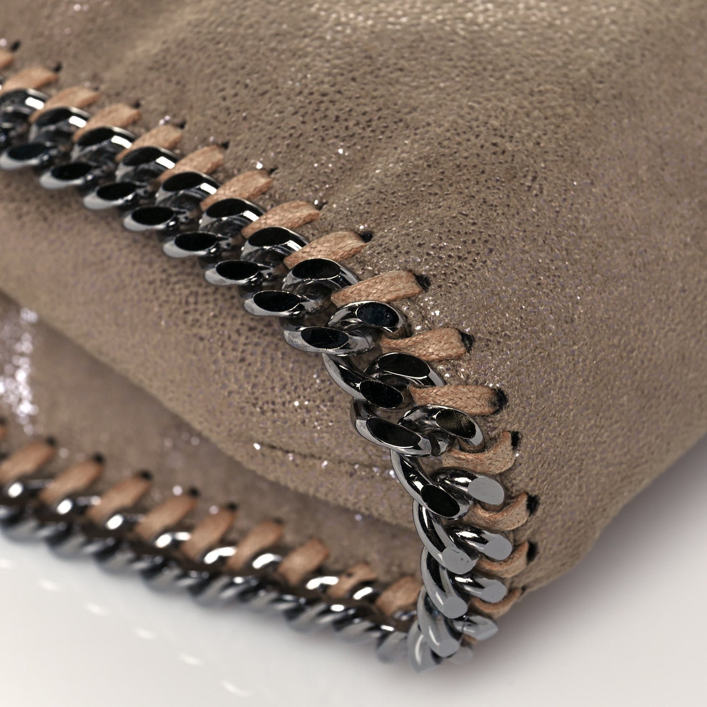 Shaggy Deer Falabella Fold Over Tote Taupe
