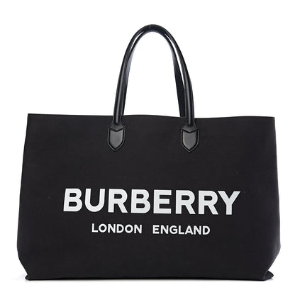 Burberry Canvas Lewes Tote Black 1 of 15