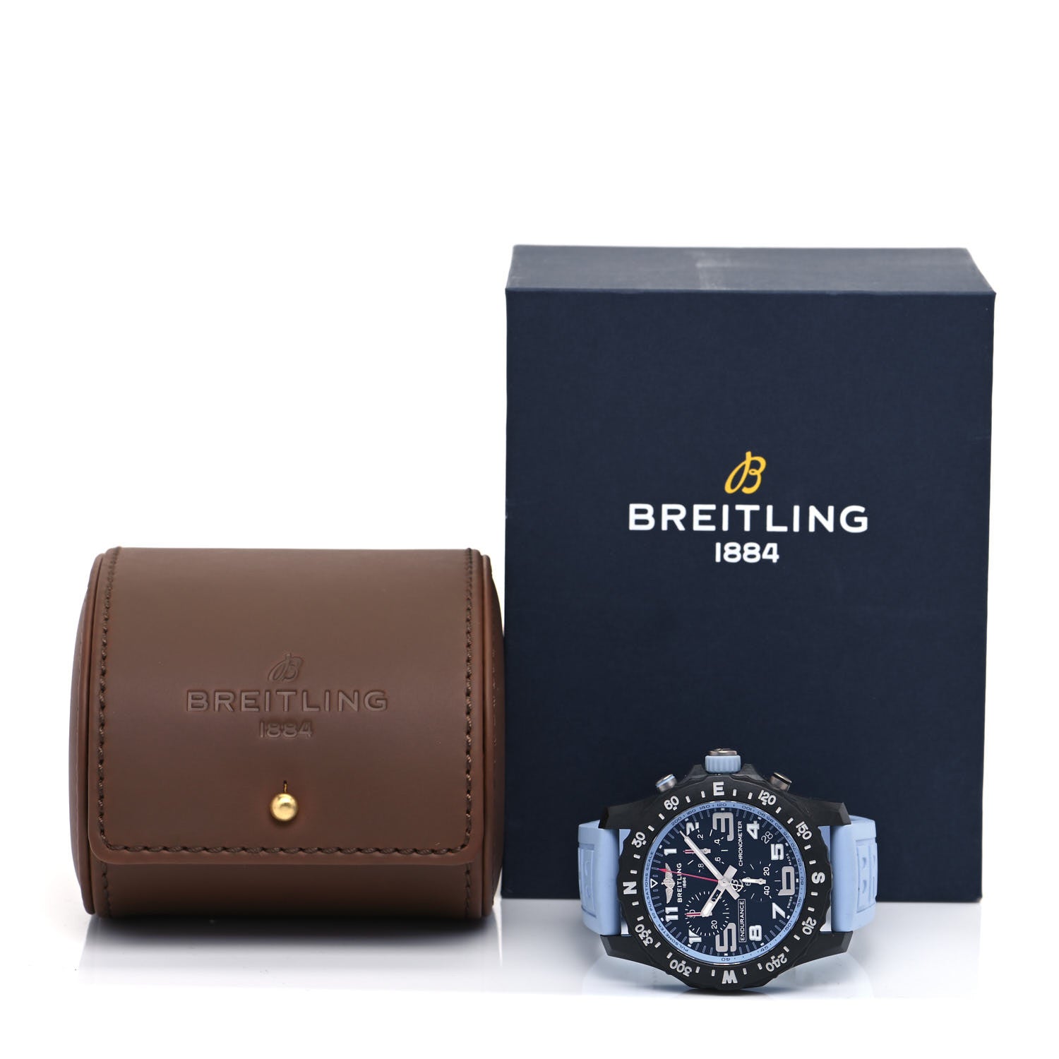 Breitling Black Polymer Rubber 44mm Endurance Pro Quartz Watch Light Blue X82310 5 of 5