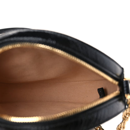 Gucci Suede Patent Web Mini Ophidia Round Shoulder Bag Black 5 of 9