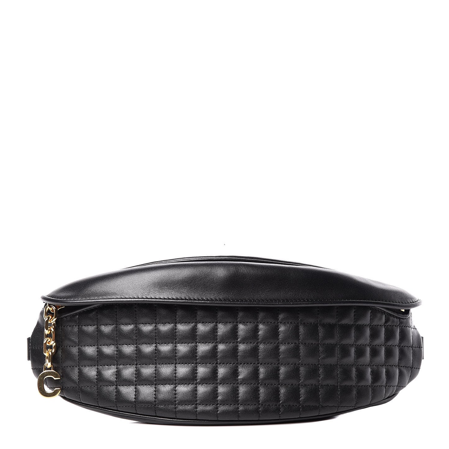 Calfskin Quilted C Charm Belt Bag Black