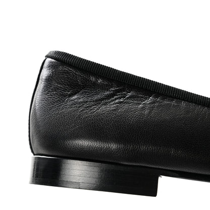 Chanel Lambskin Patent CC Cap Toe Ballerina Flats 35.5 Black 9 of 11