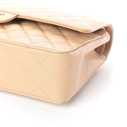 Chanel Caviar Quilted Medium Double Flap Beige 10 of 10