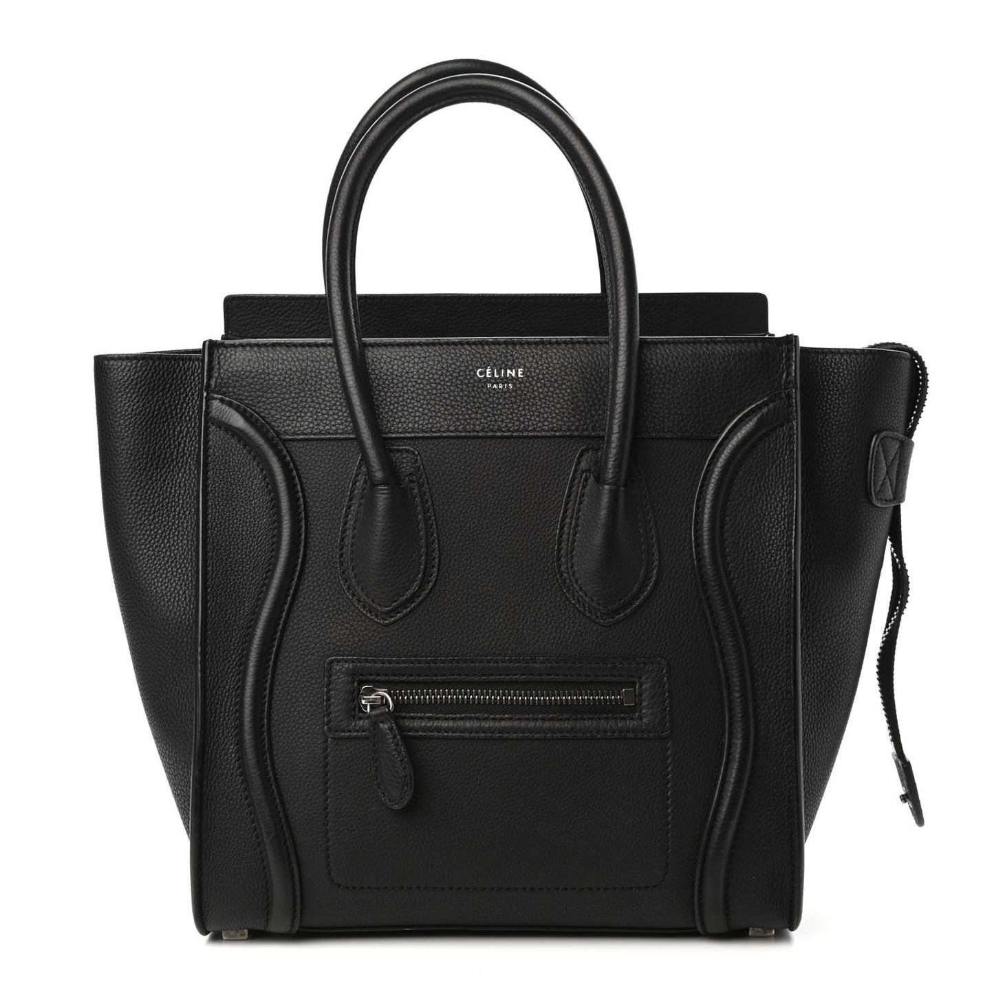 Drummed Calfskin Micro Luggage Black