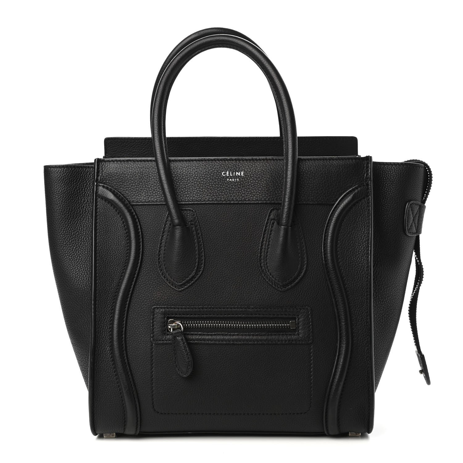 Celine Drummed Calfskin Micro Luggage Black 1 of 9