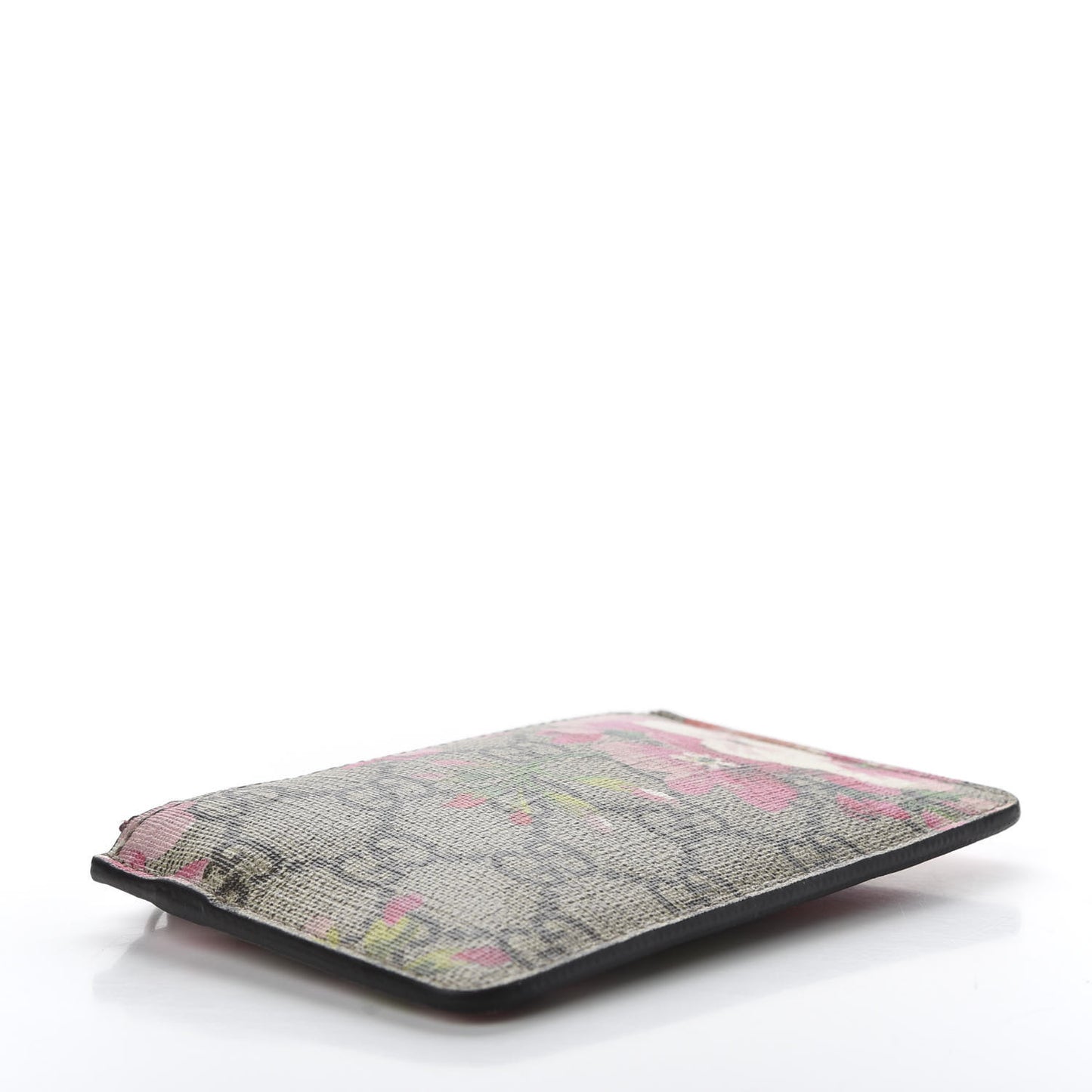 GG Supreme Monogram Blooms Key Ring Coin Case Beige Multicolor Dry Rose