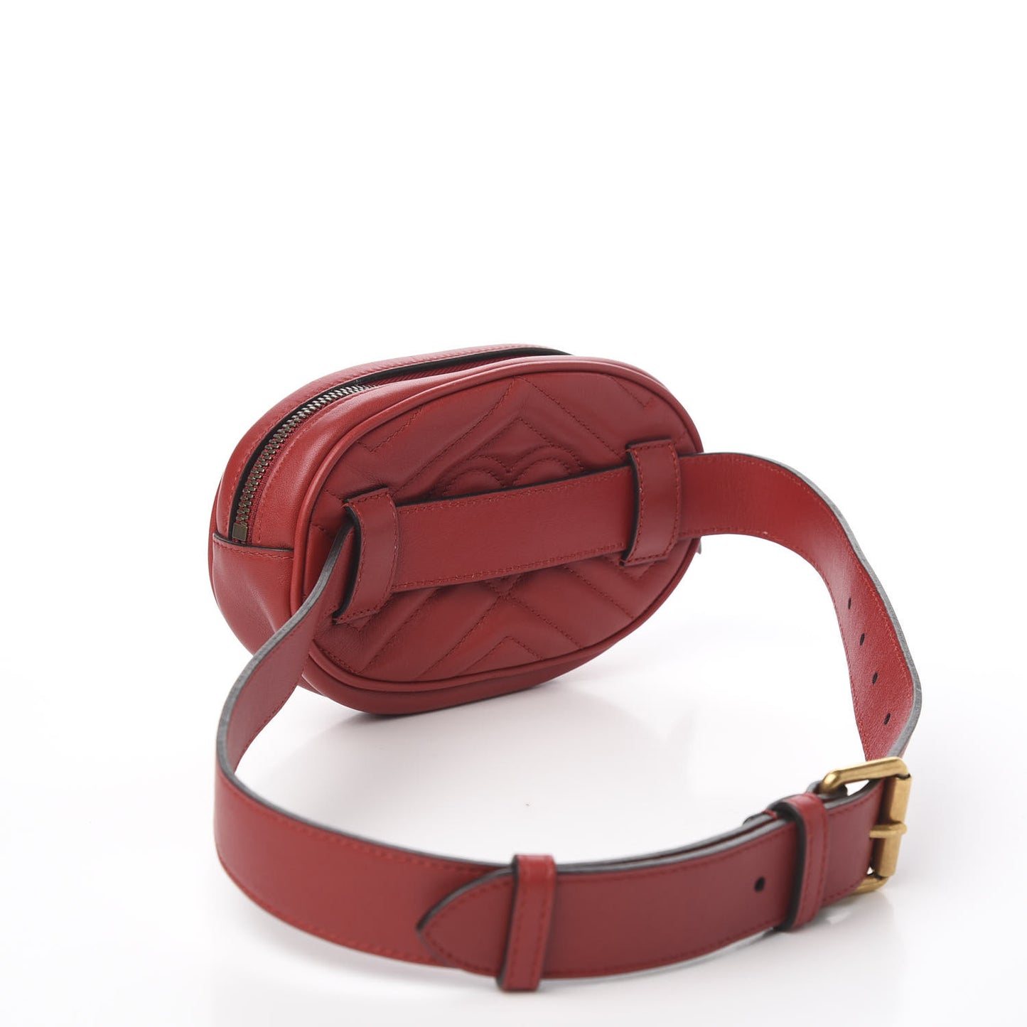 Calfskin Matelasse GG Marmont Belt Bag 75 30 Hibiscus Red