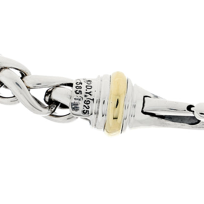 David Yurman Sterling Silver 14K Yellow Gold 8mm Wheat Chain Necklace 3 of 4