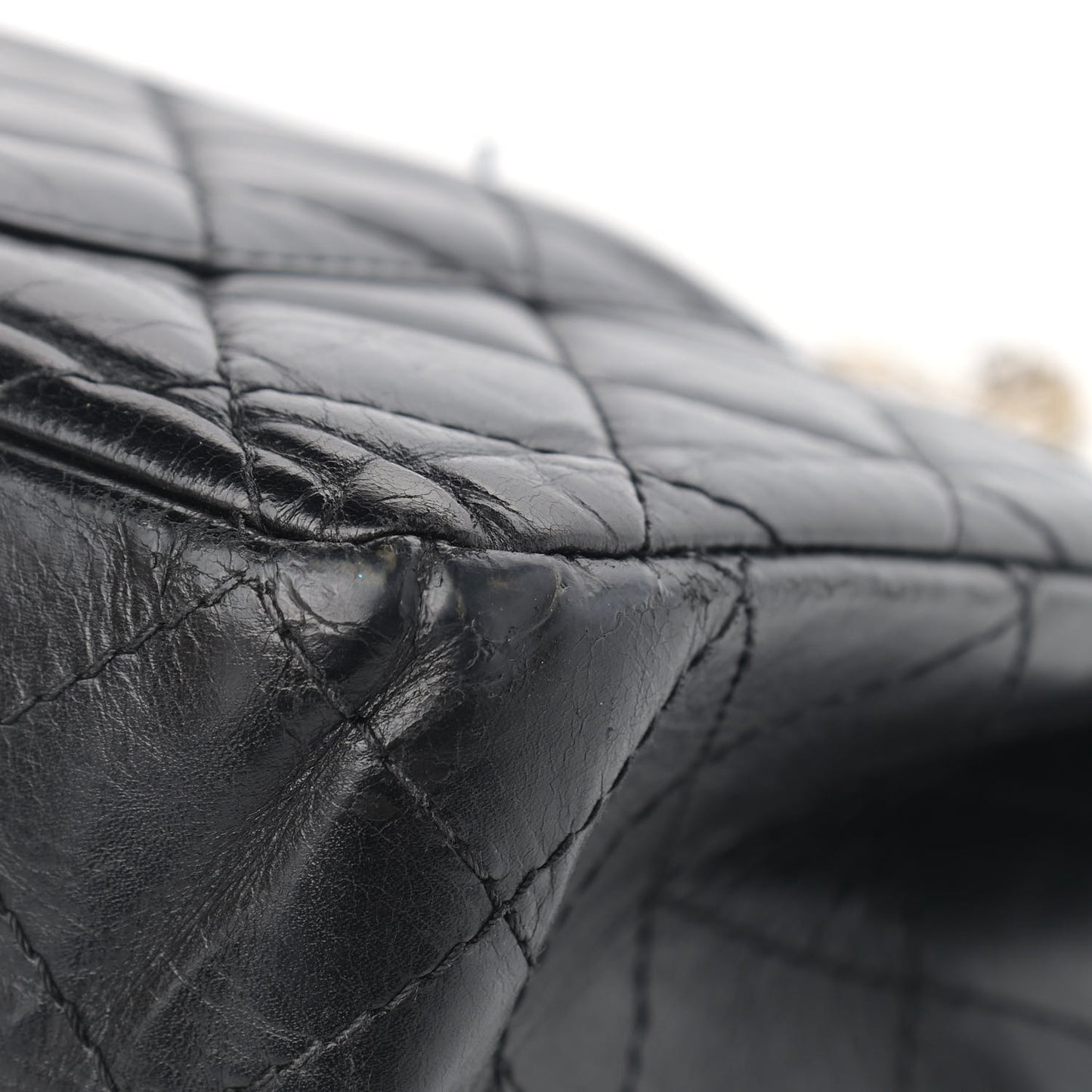 Aged Calfskin Quilted 2.55 Reissue 227 Flap Black