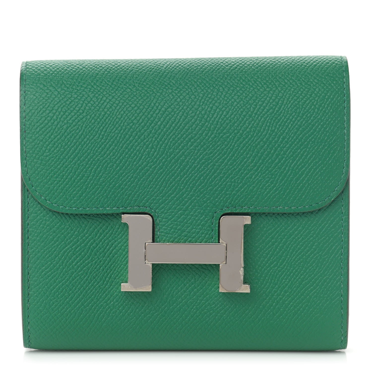 Hermes Epsom Constance Compact Passant Wallet Vert Vertigo 1 of 16