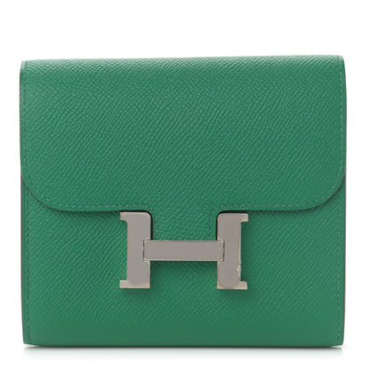 Hermes Epsom Constance Compact Passant Wallet Vert Vertigo 1 of 16