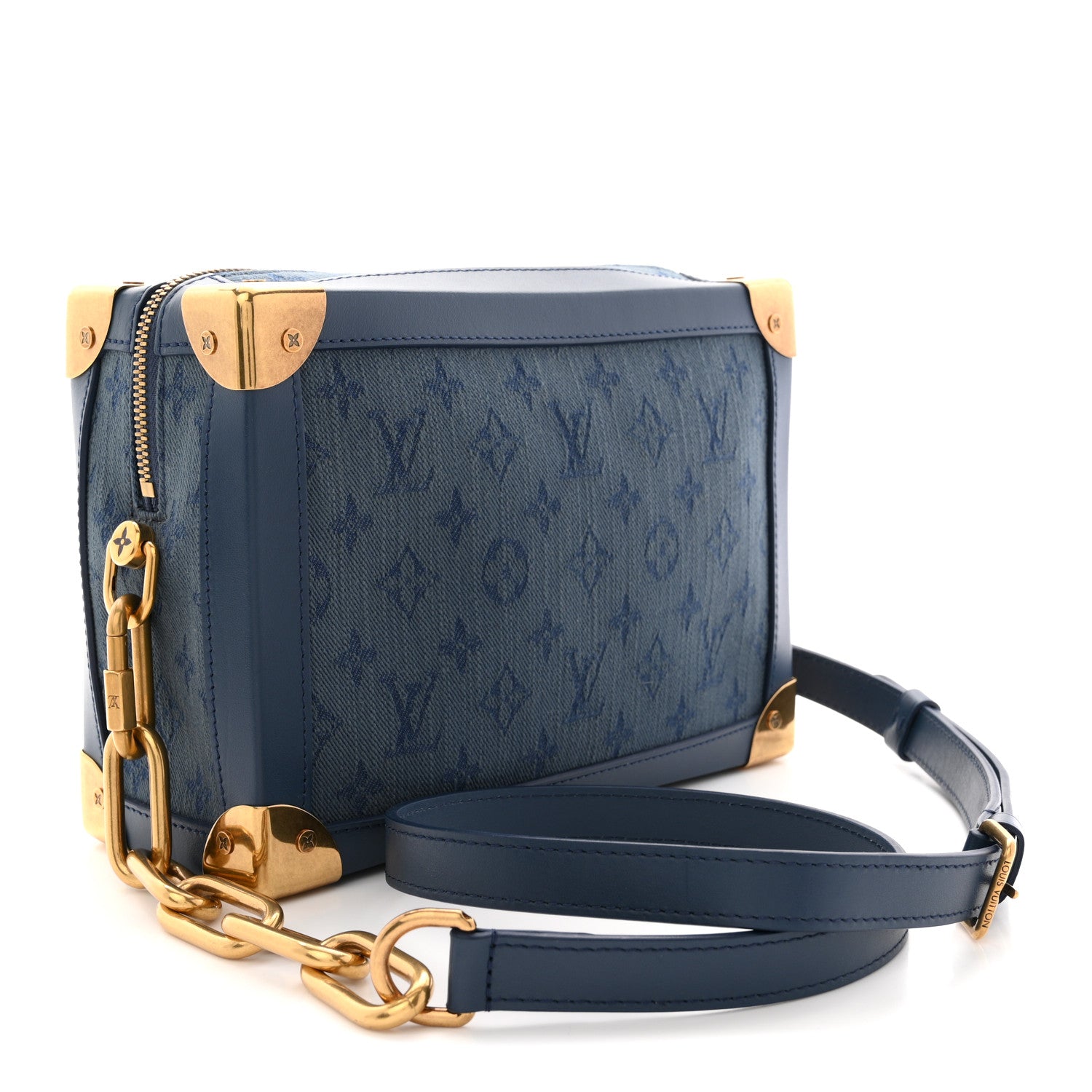 Louis Vuitton Denim Monogram Soft Trunk Navy 3 of 9