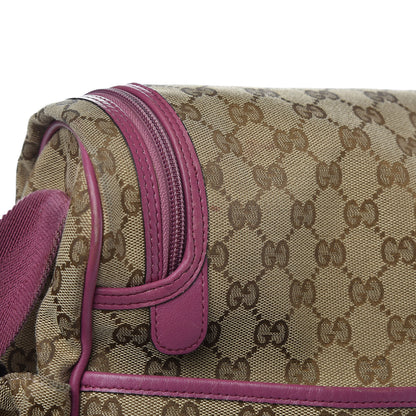 Gucci Monogram Margaux Calfskin Large Diaper Bag Beige Ebony Peonia Flower 8 of 17