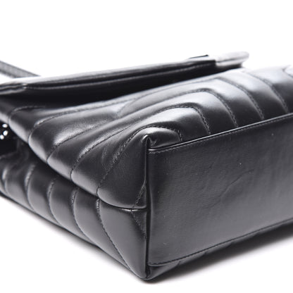 Saint Laurent Calfskin Y Quilted Monogram Small Loulou Chain Satchel Black 5 of 9