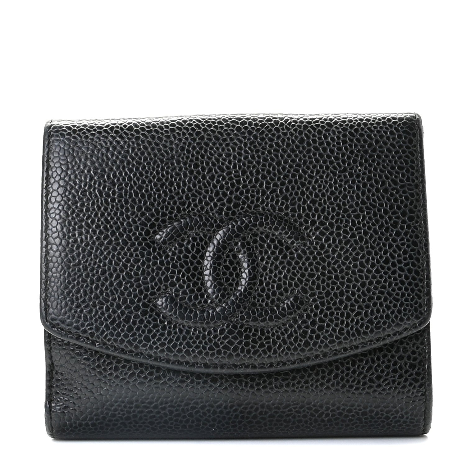 Chanel Caviar Timeless CC Compact French Wallet Black 1 of 13