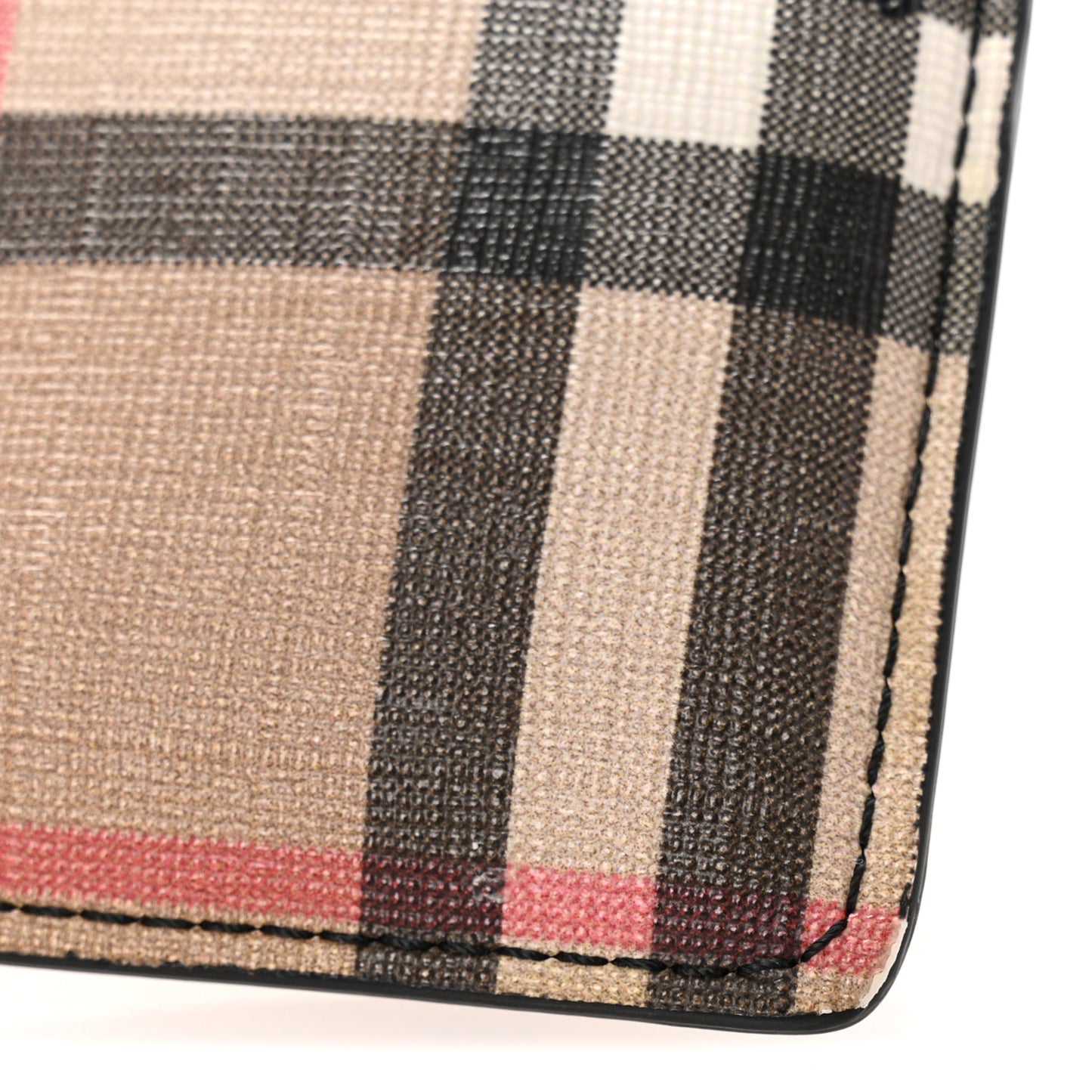 Vintage Check Calfskin Card Holder Black