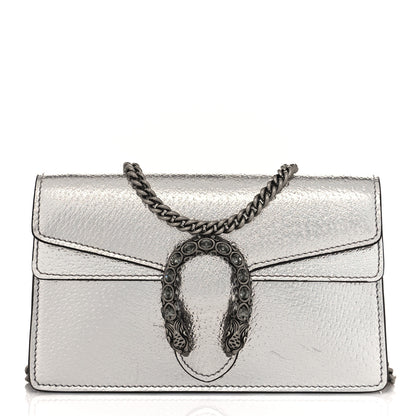 Gucci Metallic Calfskin Super Mini Dionysus Shoulder Bag Silver 1 of 10