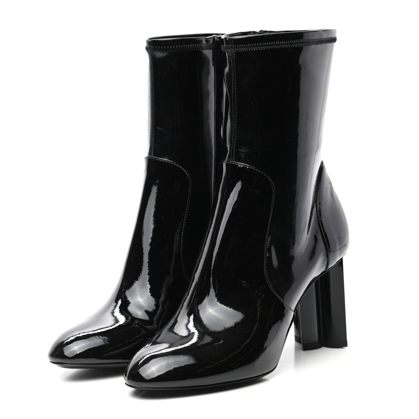 Patent Silhouette Ankle Boots 39 Black