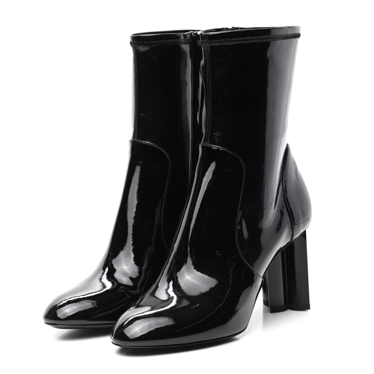 Louis Vuitton Patent Silhouette Ankle Boots 39 Black 3 of 8