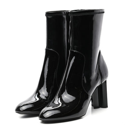 Louis Vuitton Patent Silhouette Ankle Boots 39 Black 3 of 8