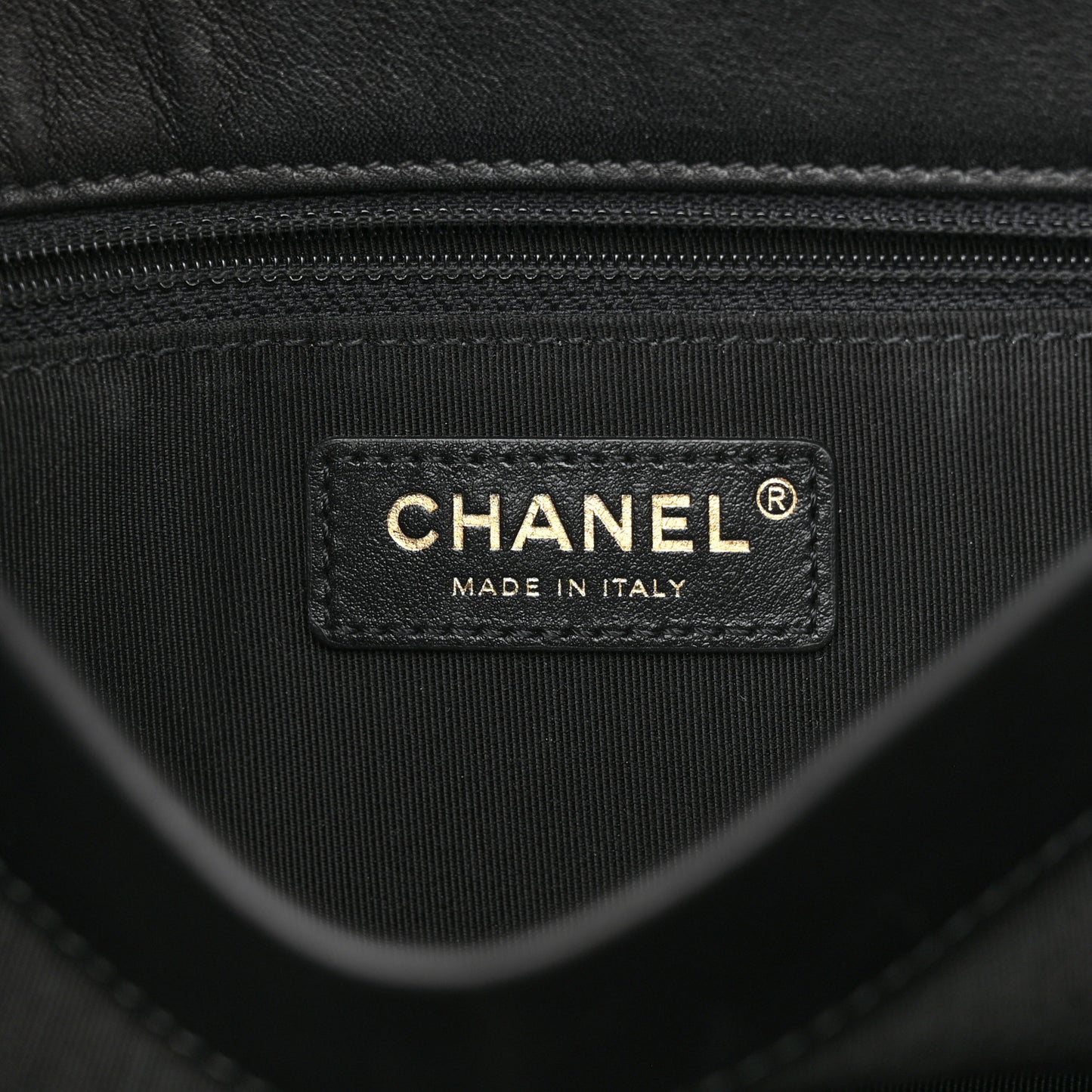 Calfskin Stitched Large Flap Black