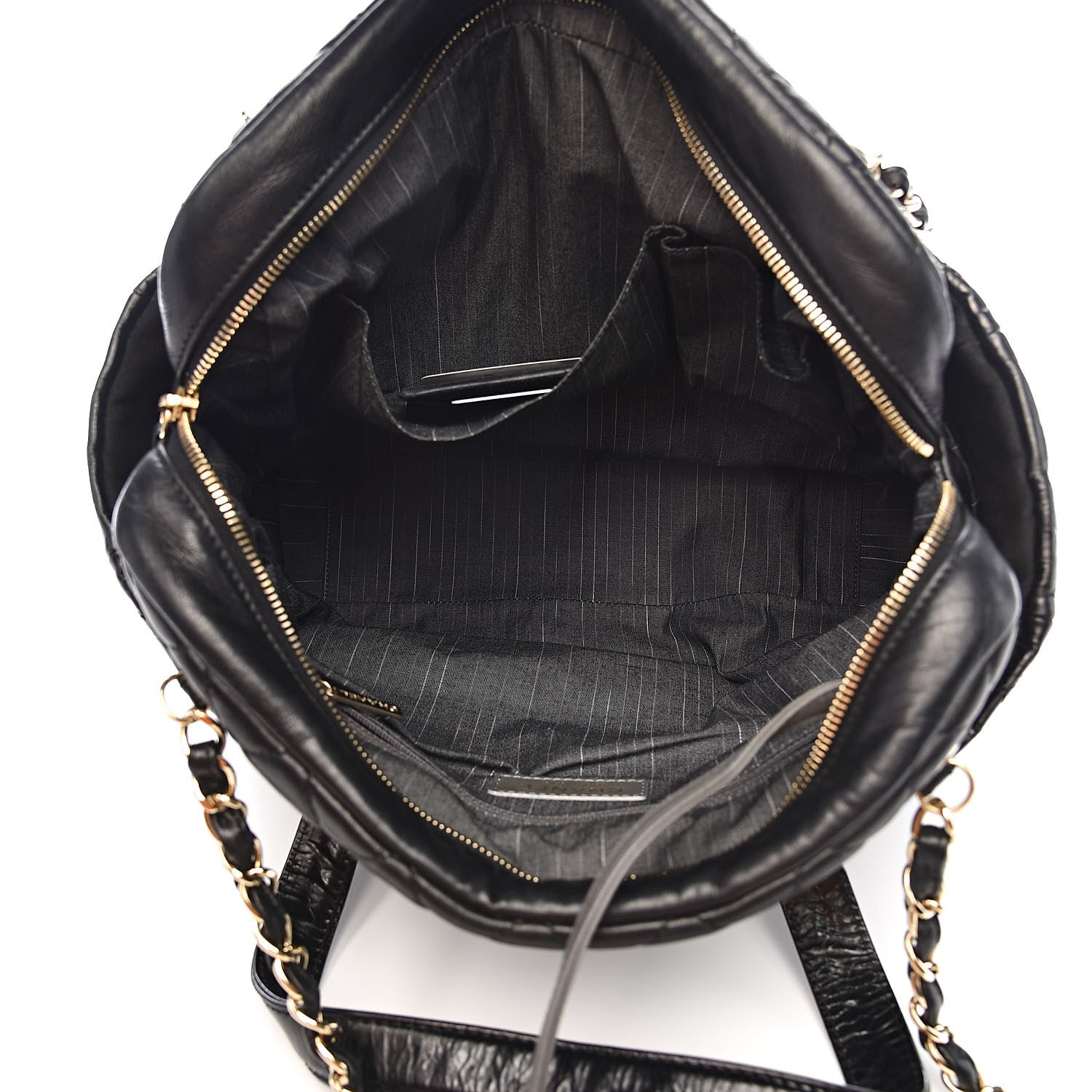 Chanel Glazed Calfskin Lambskin Quilted Portobello Tote Black 5 of 10