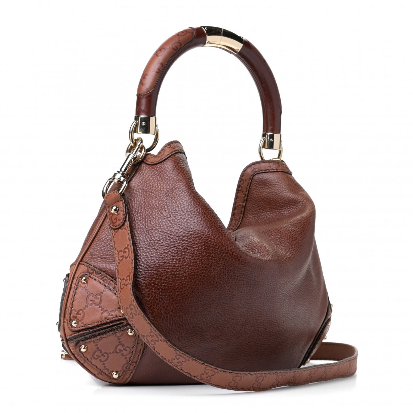 Calfskin Medium Indy Top Handle Bag Brown