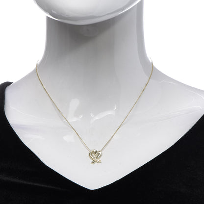 Tiffany 18K Yellow Gold Diamond Small Paloma Picasso Loving Heart Pendant Necklace 2 of 6