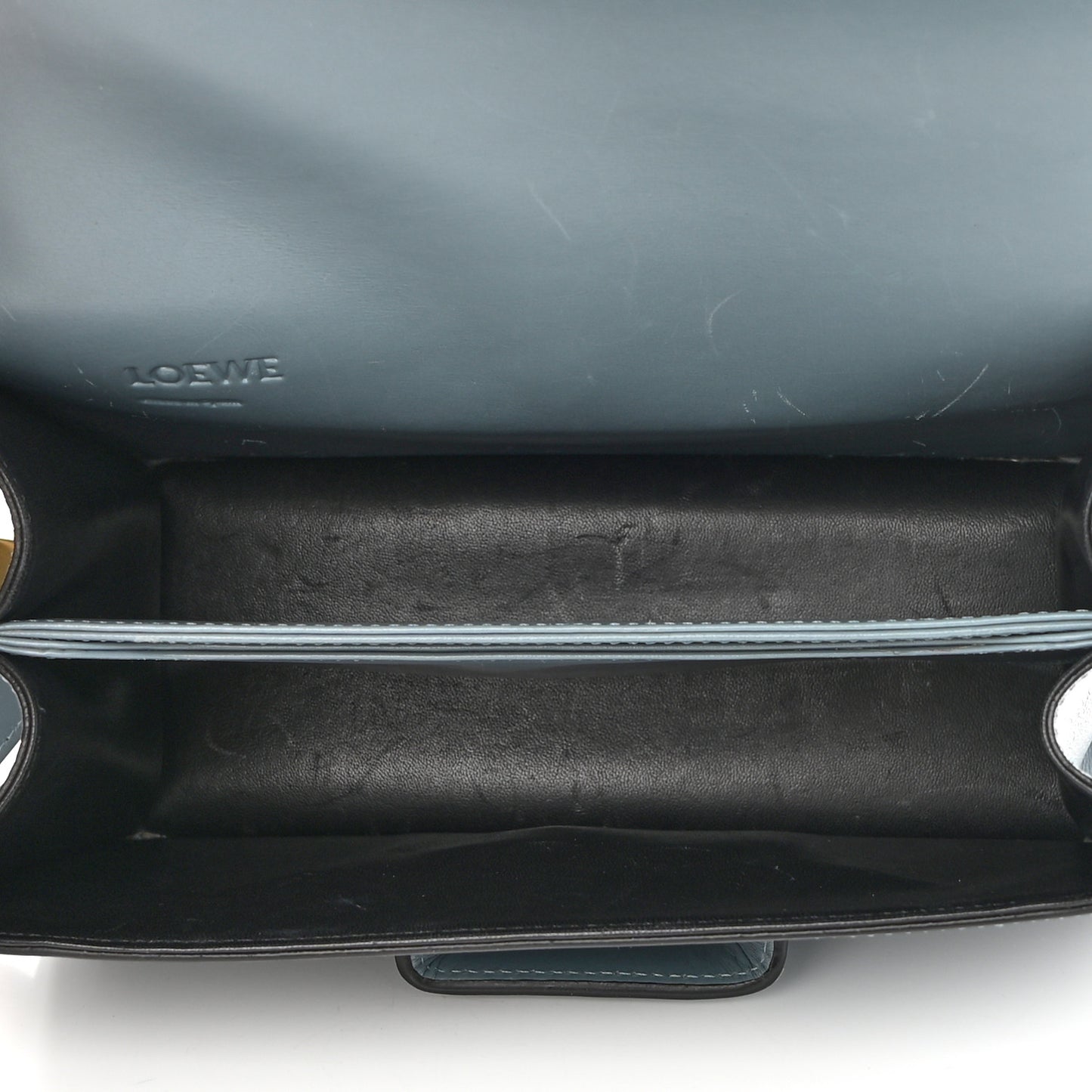 Calfskin Small Barcelona Shoulder Bag Stone Blue