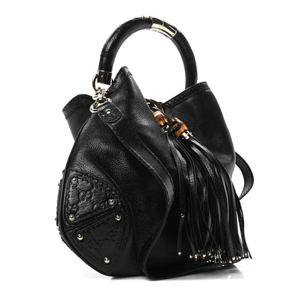 Gucci Calfskin Guccissima Medium Indy Top Handle Hobo Dark Brown 3 of 10